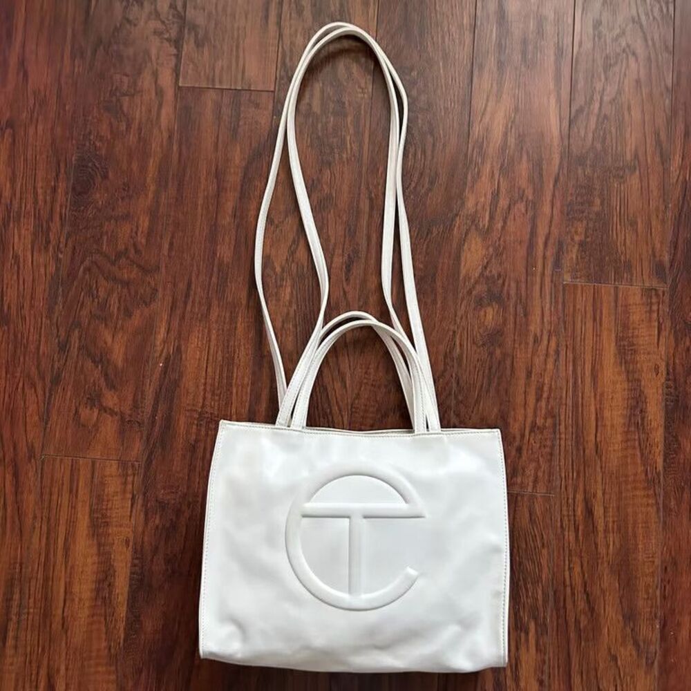 Telfar Shopping Bag Medium White Tote Crossbody Purse Vegan Leather Made in USA